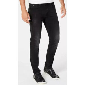 Guess Mens Slim Tapered Fit Distressed Jeans